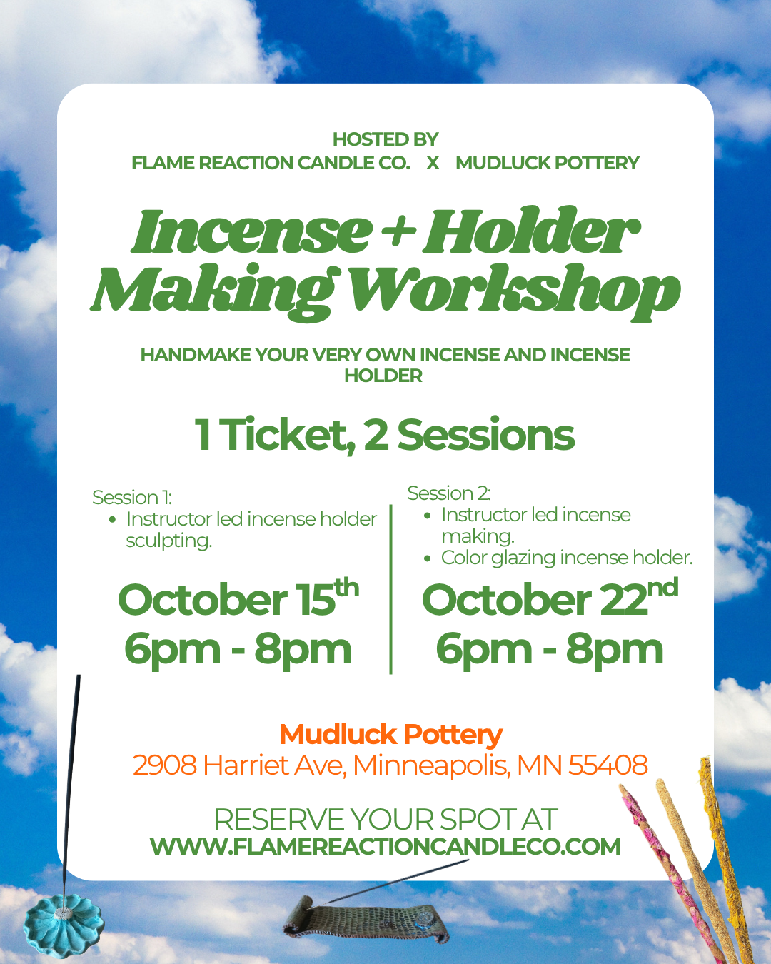 Incense and Holder Making Workshop
